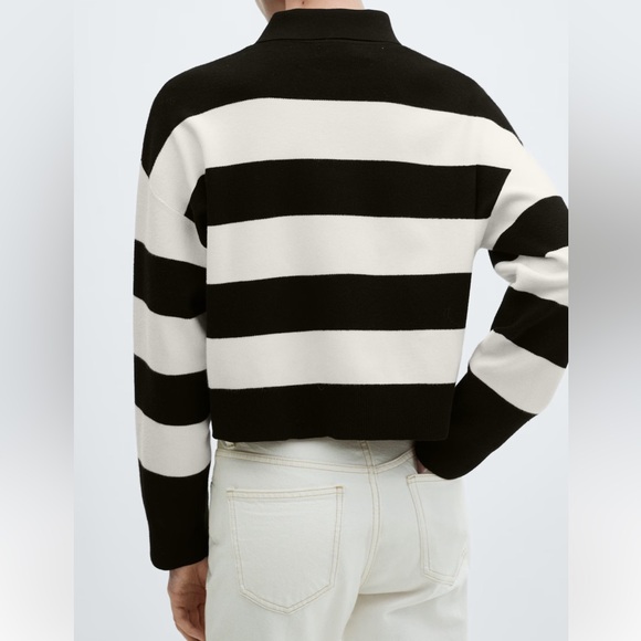 Zara STRIPED CROP KNIT SWEATER - Picture 3 of 4